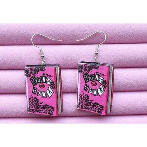 Mean Girls Burn Book Hook Earrings Hypoallergenic